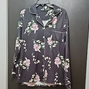 Floral Button-Up Pajama Top